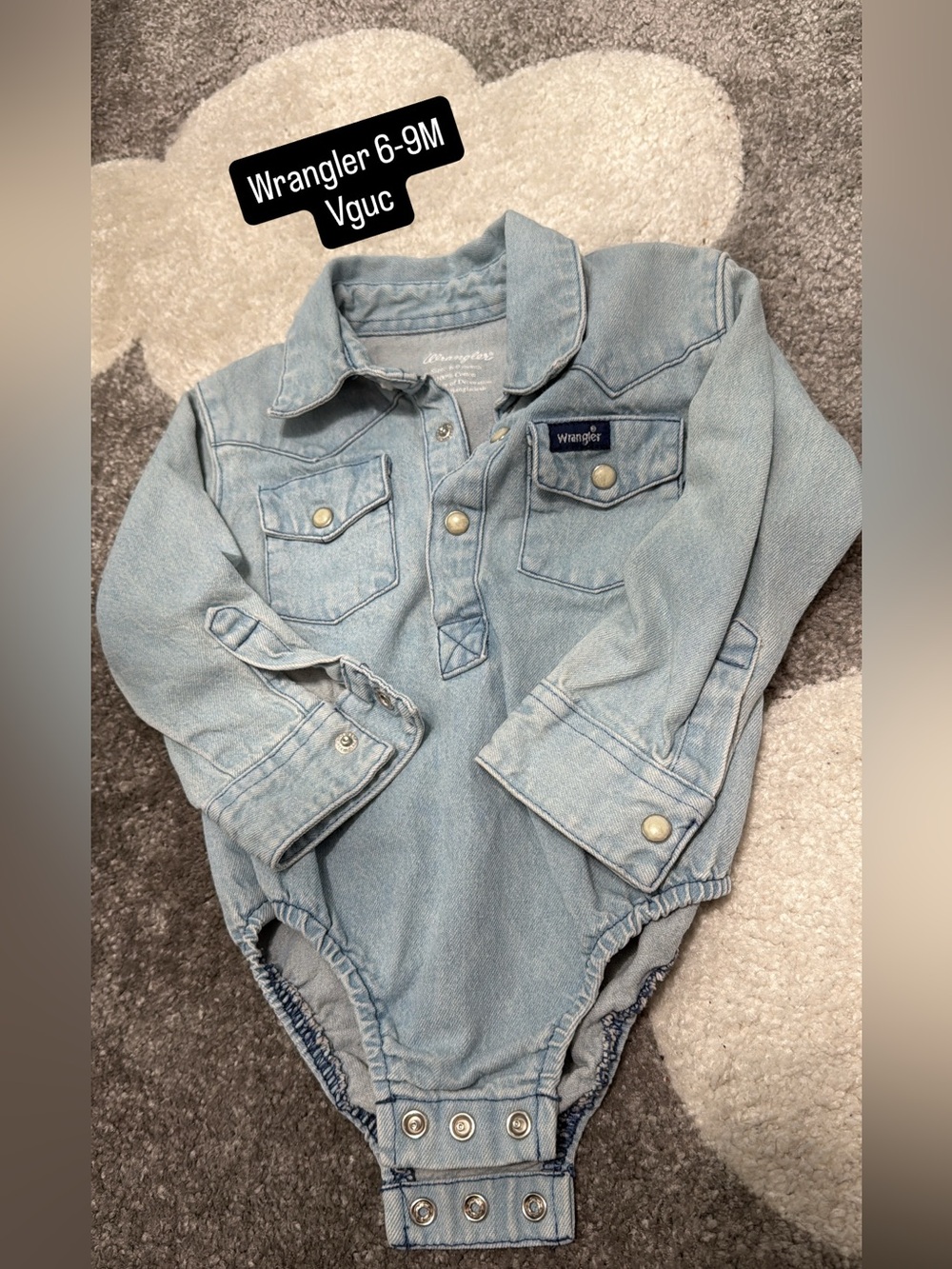 Wrangler Light Blue Denim Baby Jacket Bodysuit